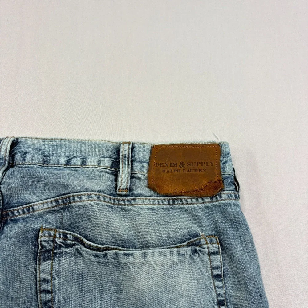 Denim‎ & Supply Ralph Lauren Jeans Mens 40x30 Blue Tapered Straight Distressed